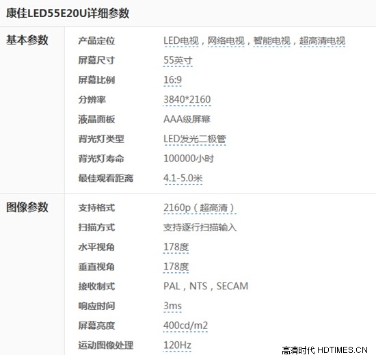 55寸八核4K电视 康佳LED55E20U怎么样